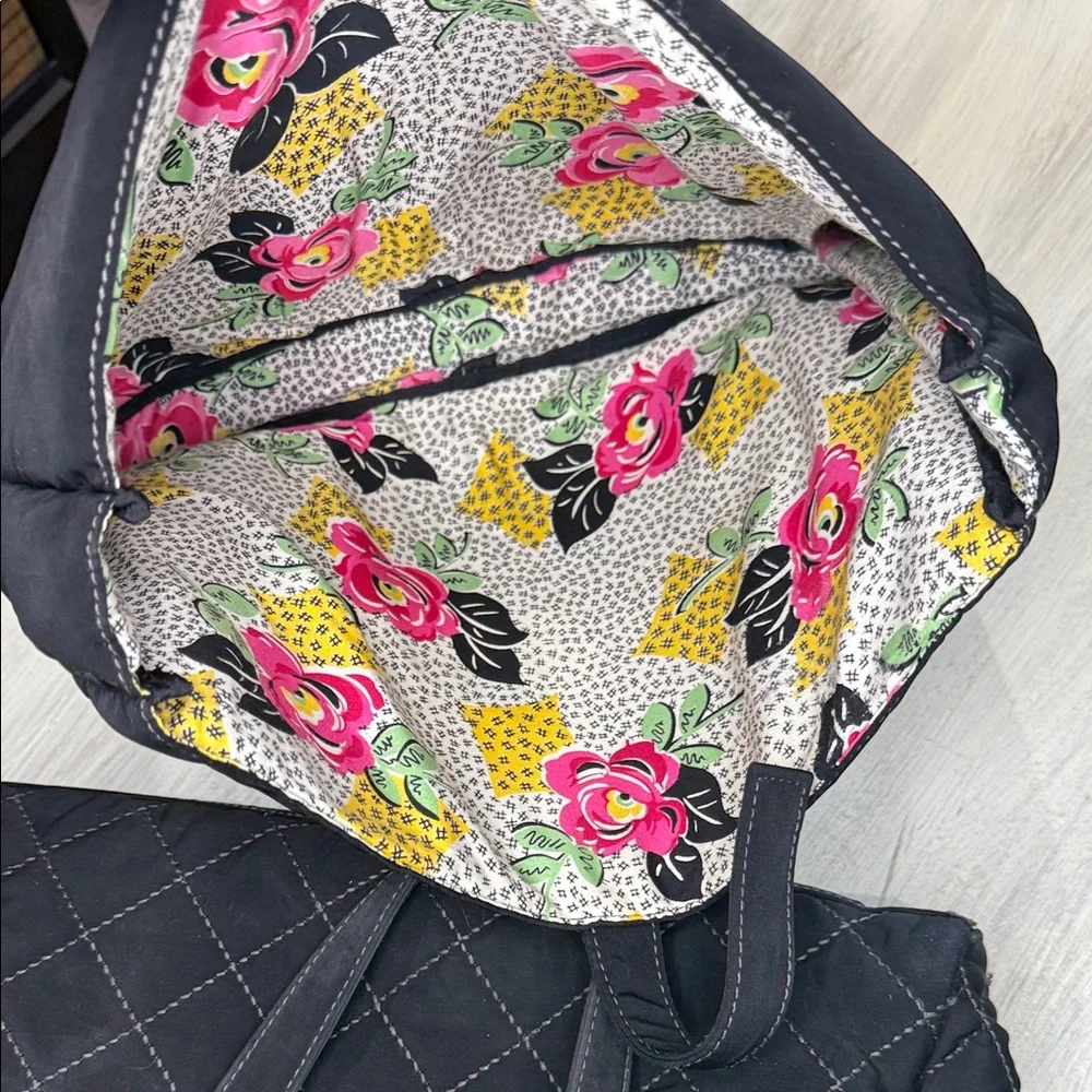 Vera Bradley Black Quilted Laptop Bag